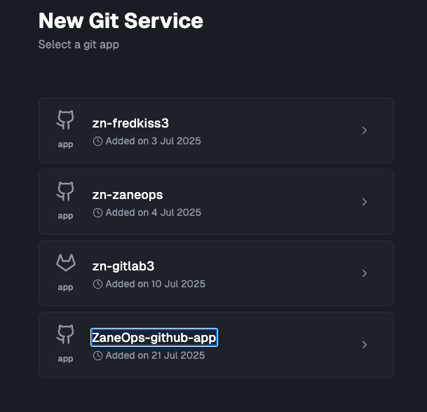 Select Git app