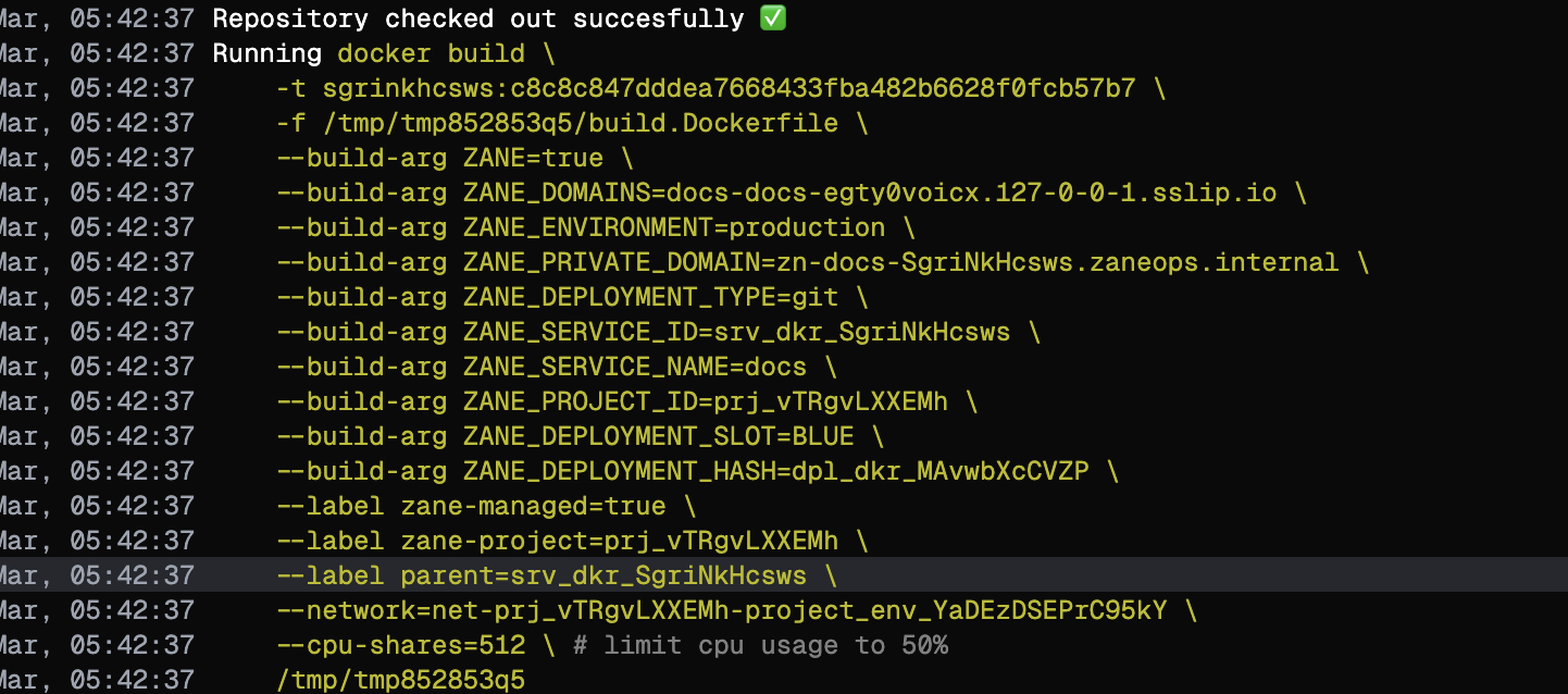 docker build command