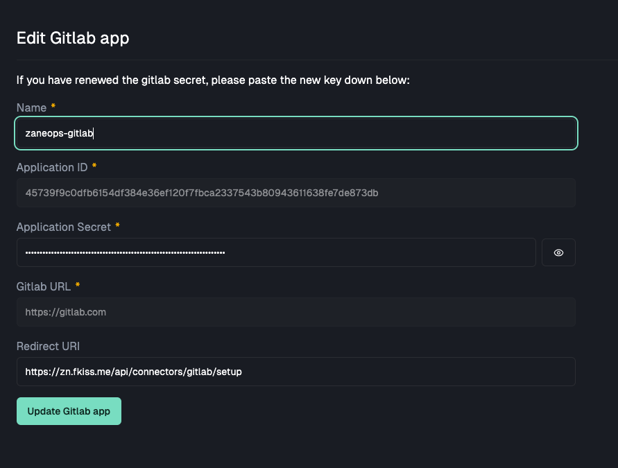 Edit Gitlab app