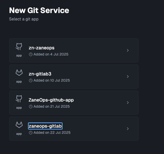 Select Git app