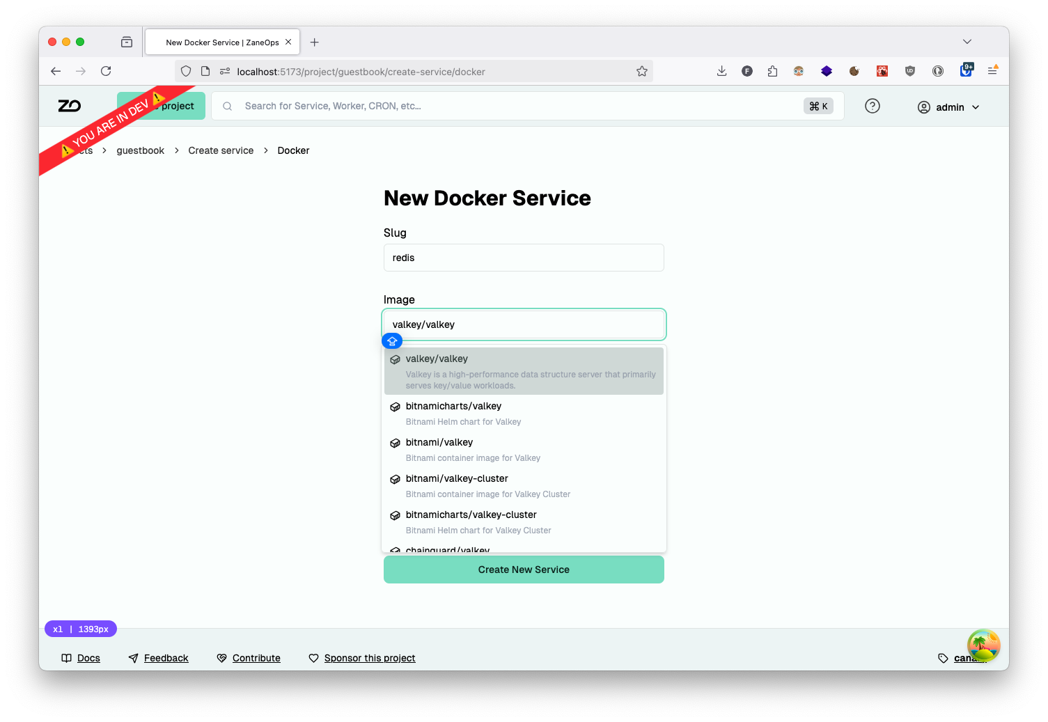 Creating a Valkey service